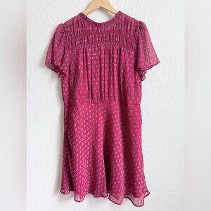 LOFT Paisley Print Chiffon Dress | Size 12